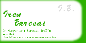 iren barcsai business card